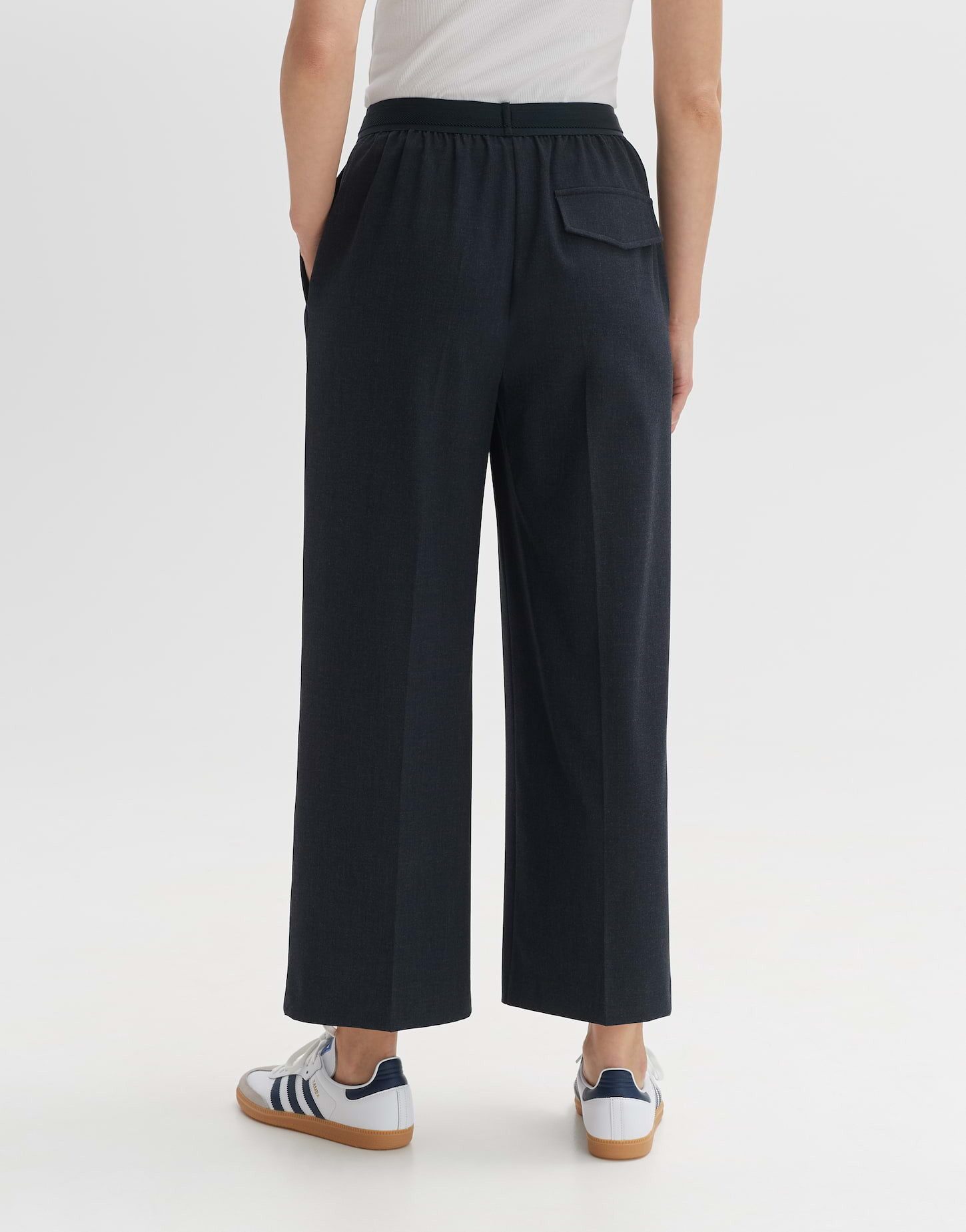 OPUS Bundfaltenhose City Pants MALMA Wide in Melange Optik
