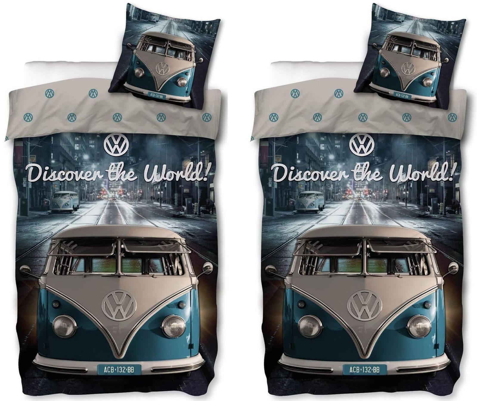 SkyBrands Bettwäsche VW Bulli - Partner-Bettwäsche mit Wendemotiv, Bus T1, günstig online kaufen