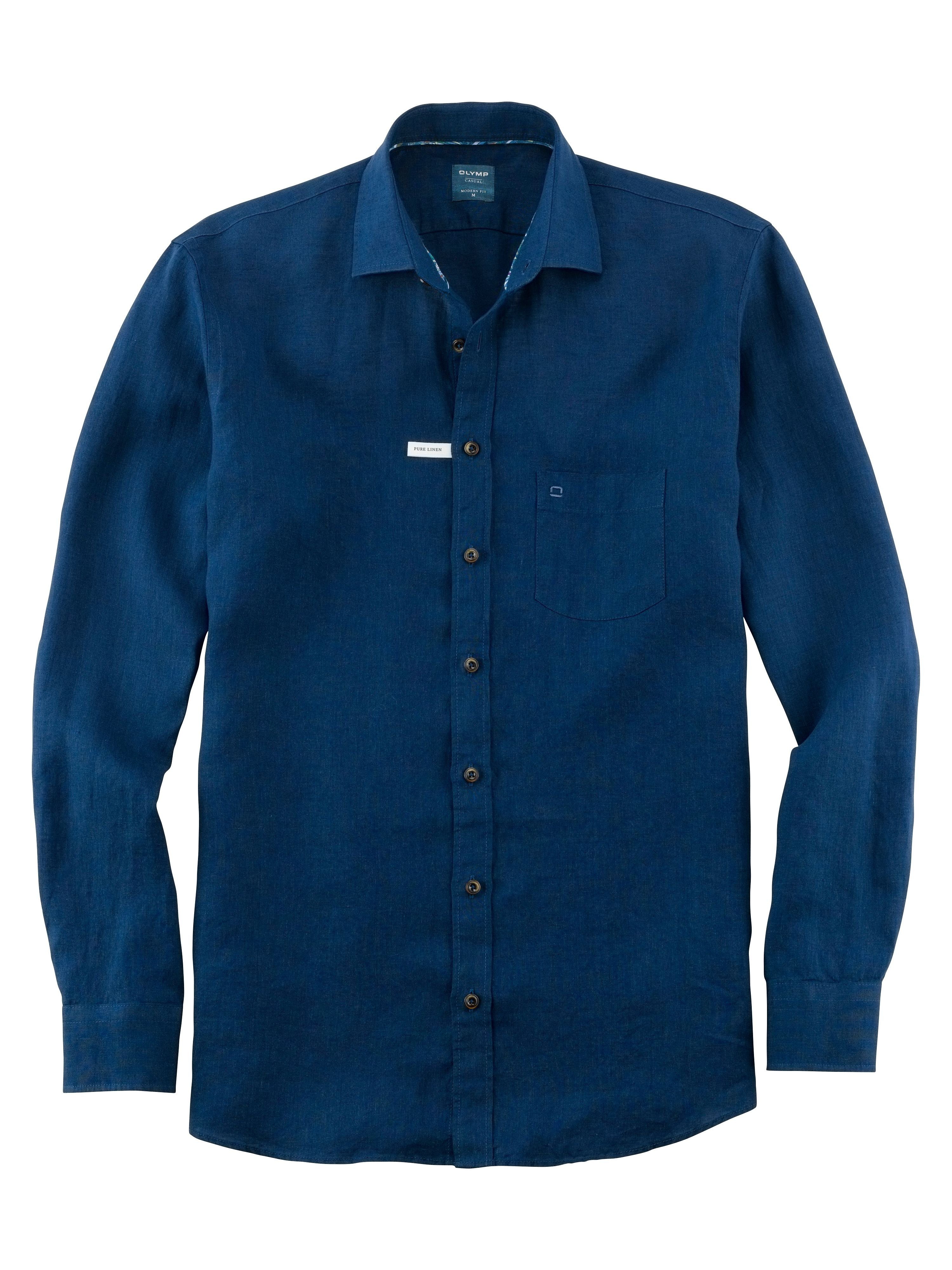 OLYMP Langarmshirt indigo