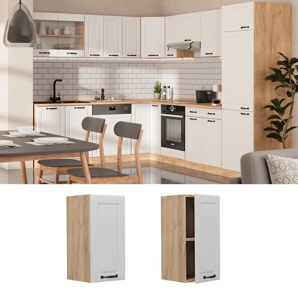 Vicco Hängeschrank R-Line, Weiß Landhaus/Goldkraft Eiche, günstig online kaufen
