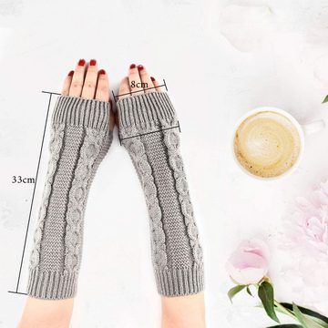Lubgitsr Strickhandschuhe Fashion Fingerlose Handschuhe Für Damen Warme Winter-Armhandschuhe