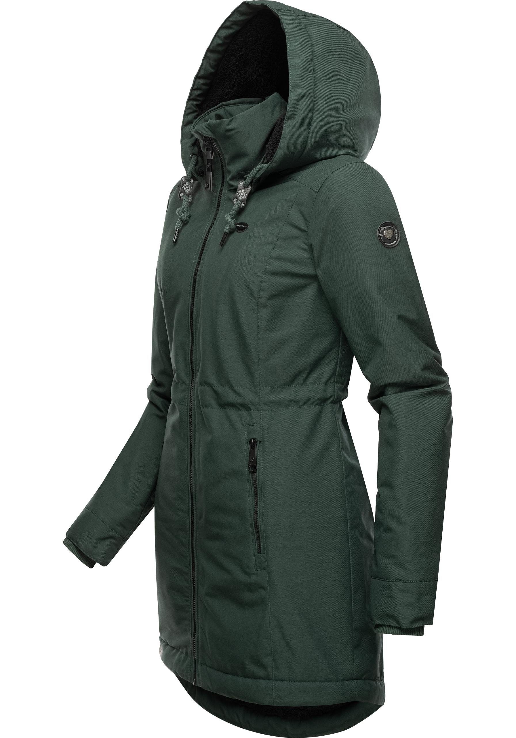 Ragwear Winterjacke Dakkota Wasserdichter Winterparka mit Teddyfleece Innenfutter