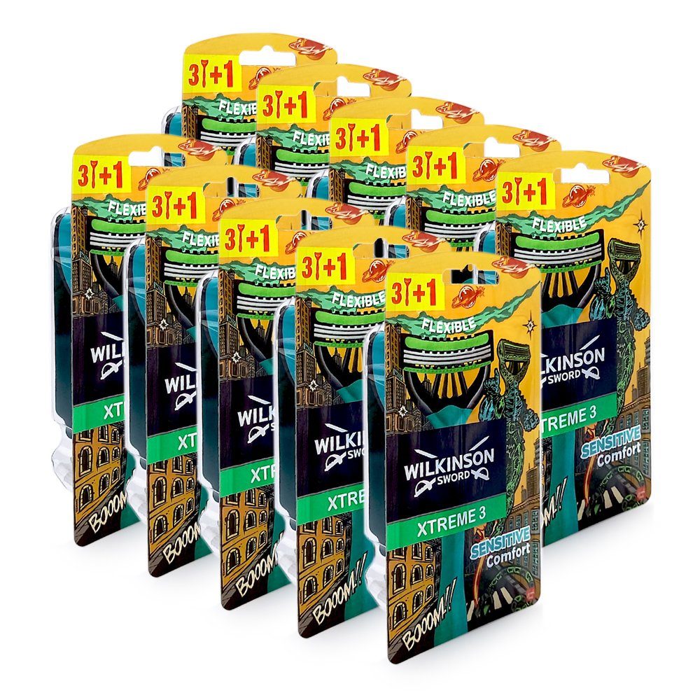 Wilkinson Rasierklingen Wilkinson Xtreme 3 Sensitive Comfort  Einwegrasierer, 4er Pack x 10