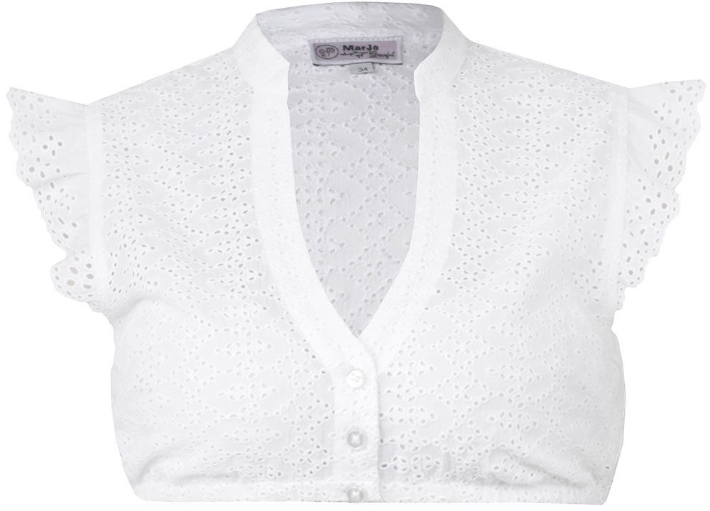 MarJo Dirndlbluse Dirndlbluse Kemmern Flügelarm weiß