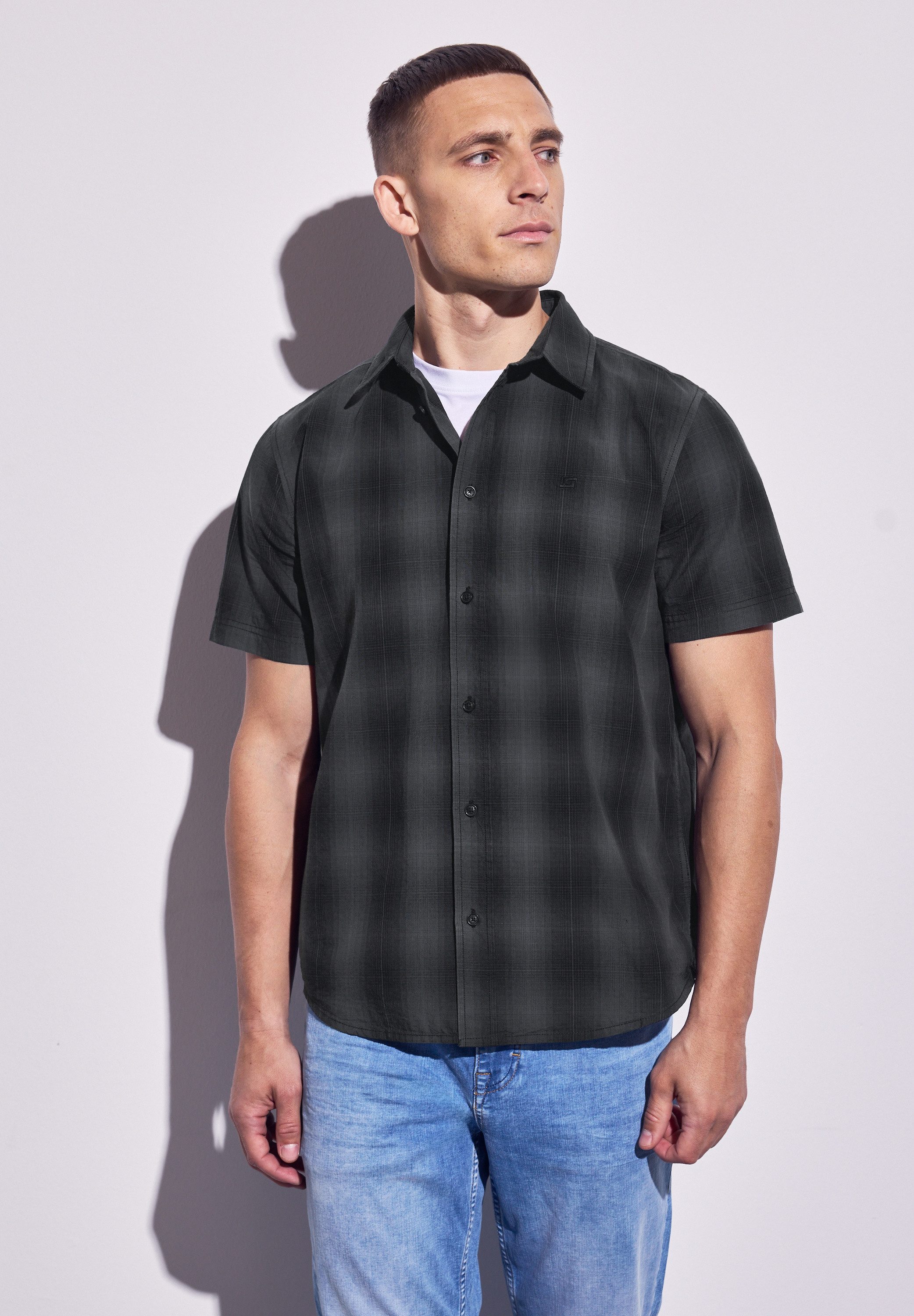 STREET ONE MEN Kurzarmhemd aus reiner günstig online kaufen