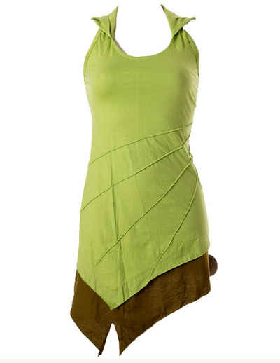 Vishes Neckholderkleid Mini Kleid Neckholder zweifarbig Zipfelkleid Hippie, Goa, Boho Elfen Style