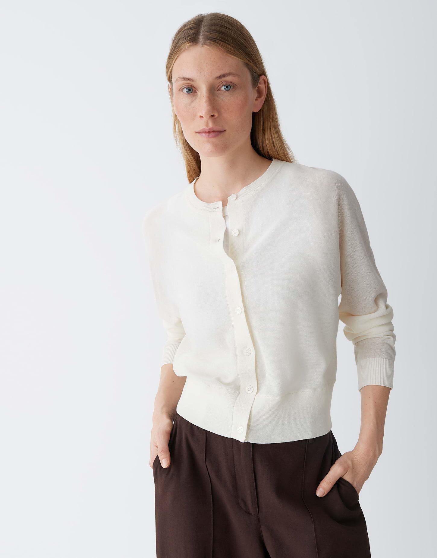 OPUS Strickjacke Feinstrickjacke aus Viskose Mix mit leichtem Fall Lockere günstig online kaufen
