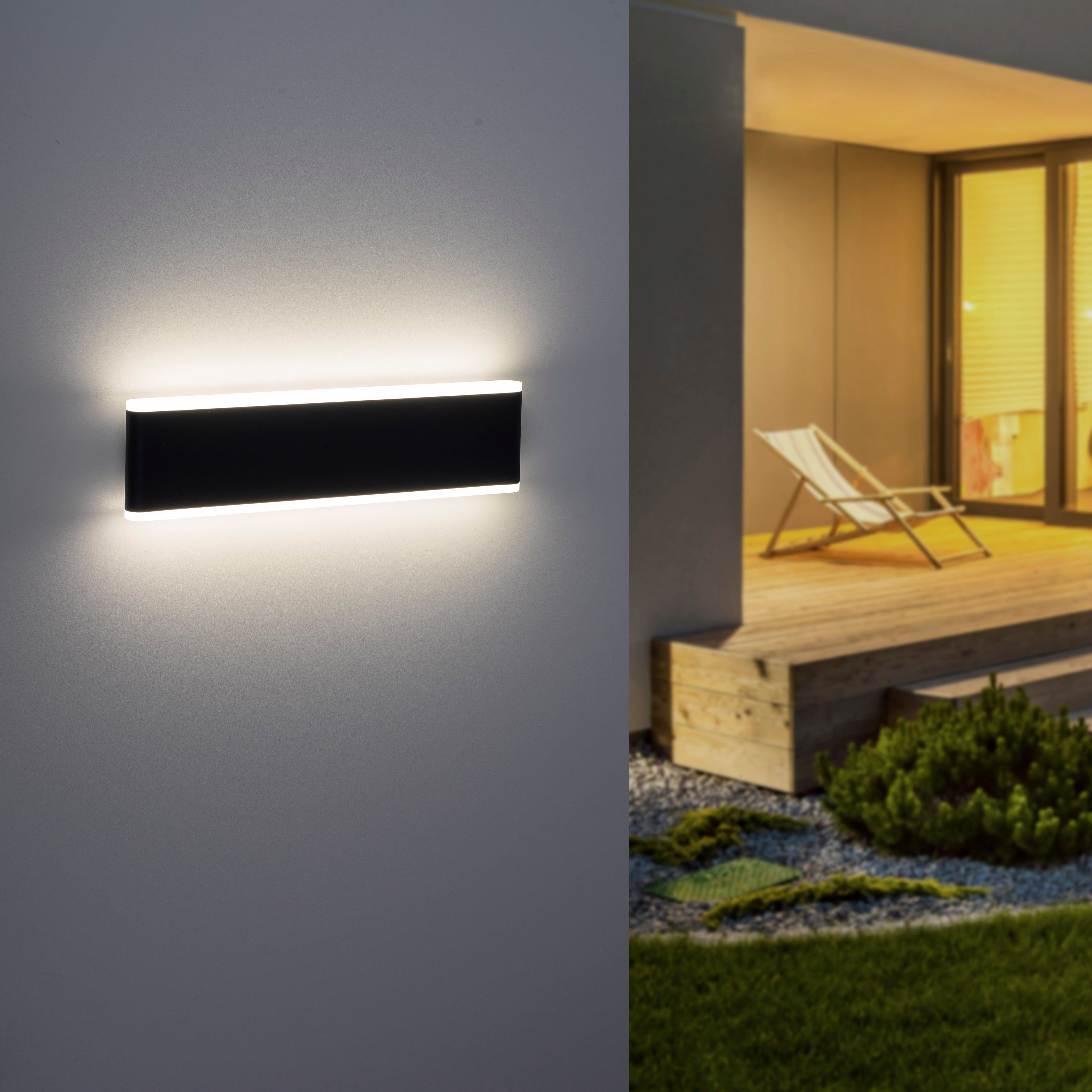 Paul LED Neuhaus LED IP65 fest Außen-Wandleuchte integriert, Warmweiß, ELSA,