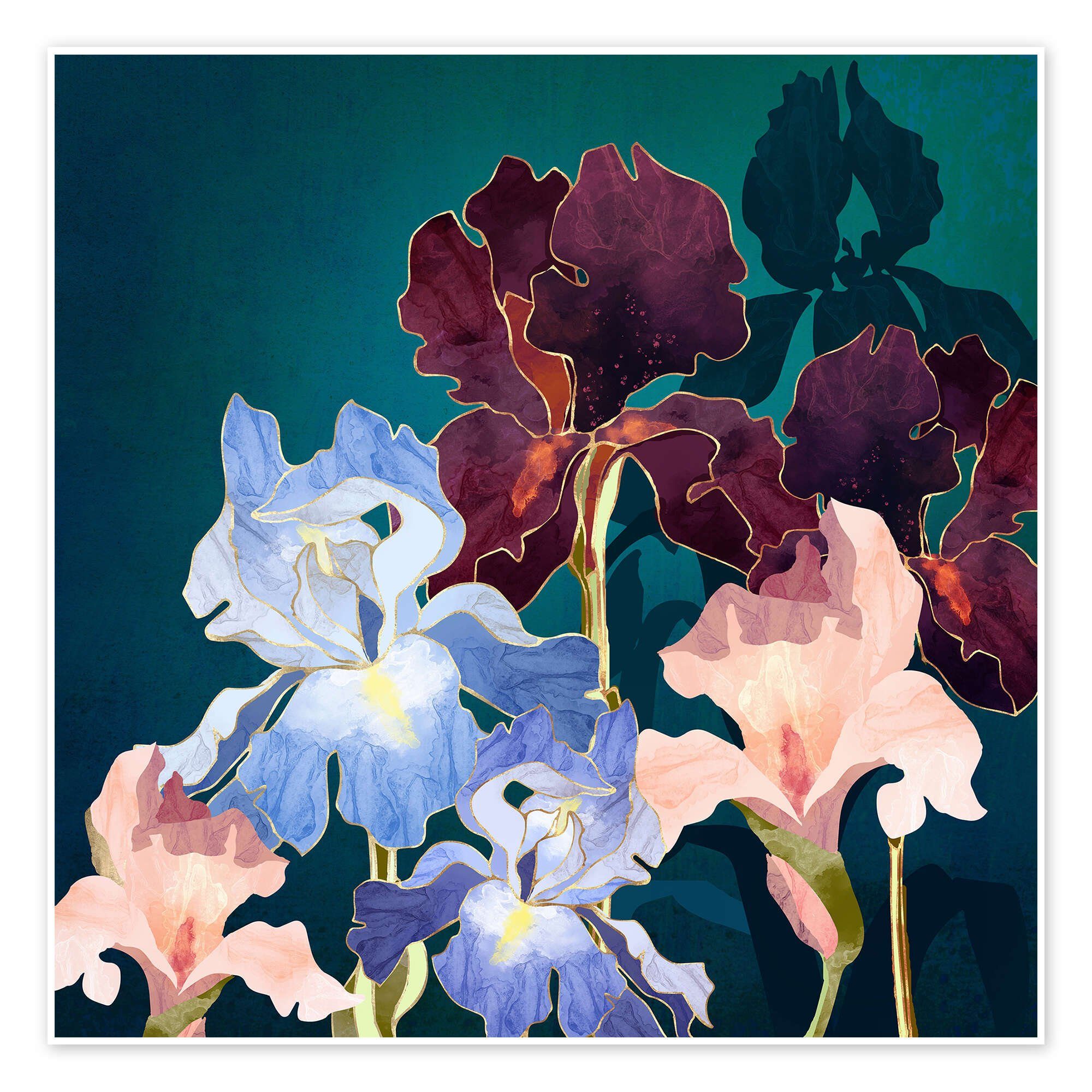 Posterlounge Wandbild Iris abstrakt, SpaceFrog Designs, erhältlich als Poster, Leinwandbild, Wandsticker oder Acrylglasbild