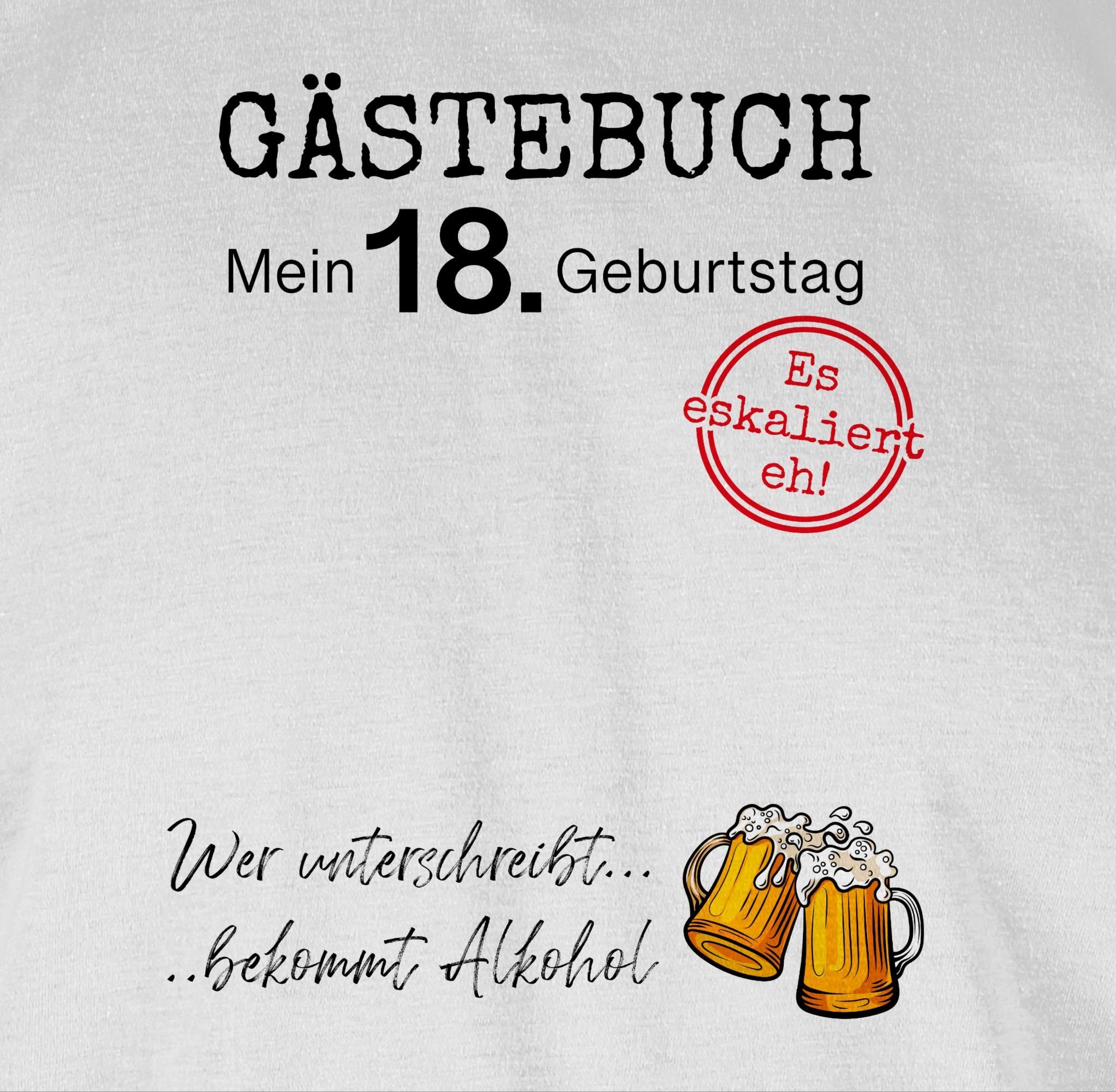 1 Geburtstag Shirtracer Gästebuch Weiß 18. Geburtstag T-Shirt 18.