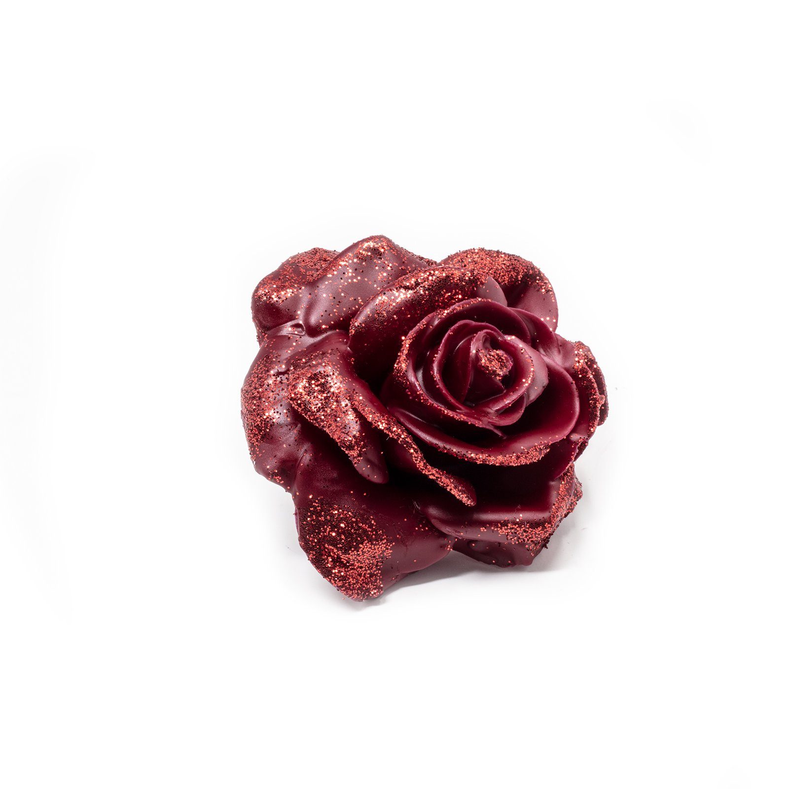 Trockenblume 12er Set Wachsrose - Bord Diamond Red, Primera, Höhe 25 cm