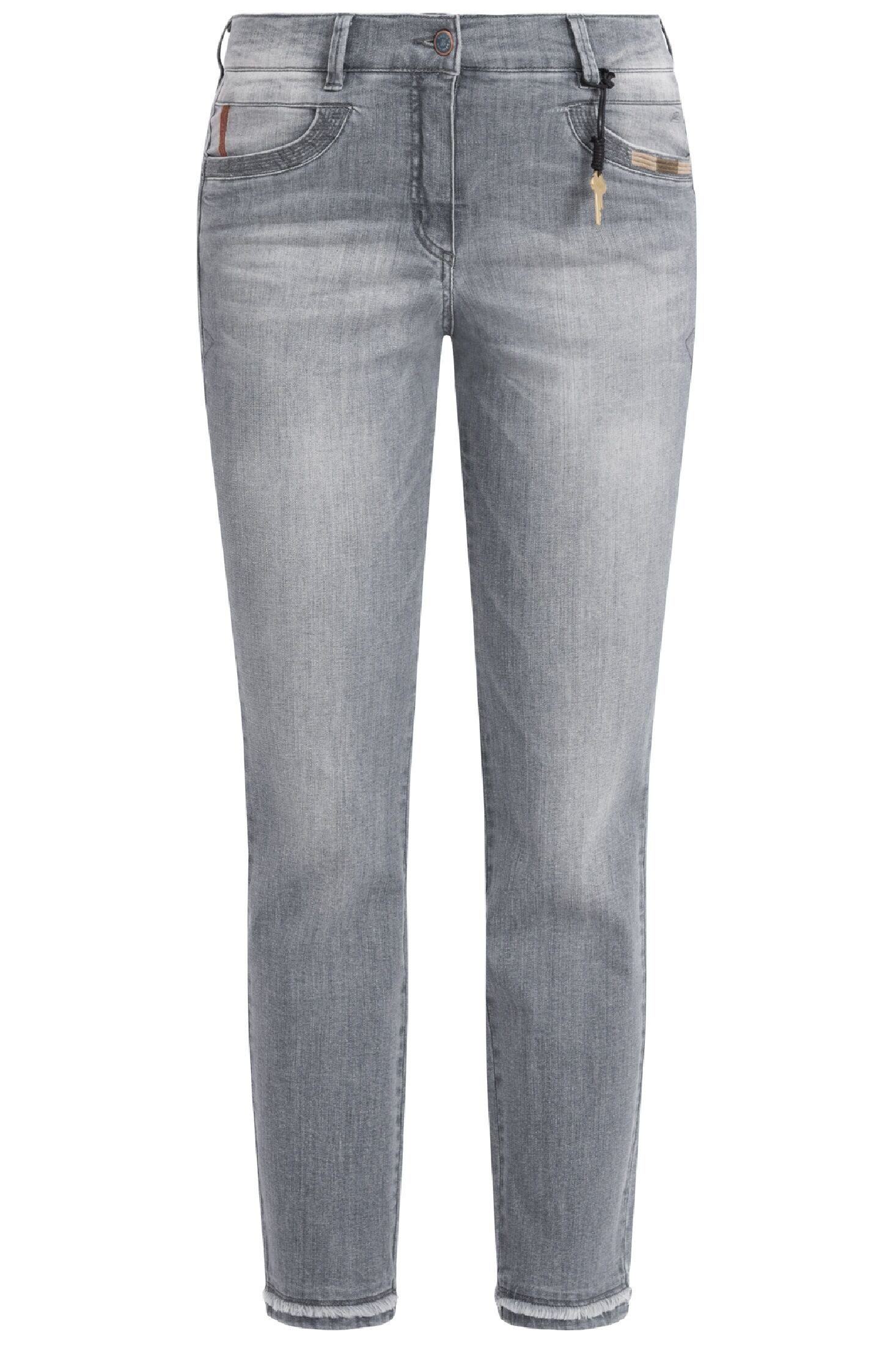 Pants GREY Recover Stickereien Kontrastfarbige Slim-fit-Jeans ALEXA
