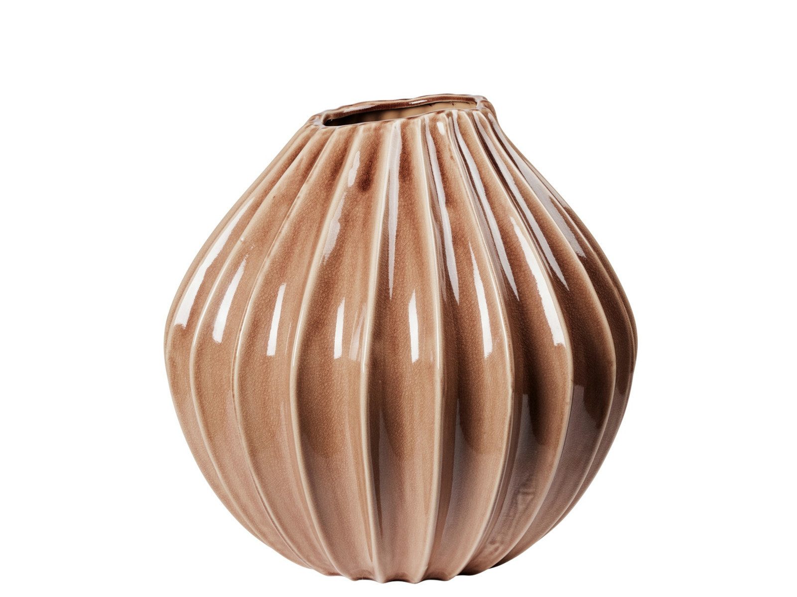Broste Copenhagen Dekovase Wide Vase Fawn braun M 25cm (Vasen)