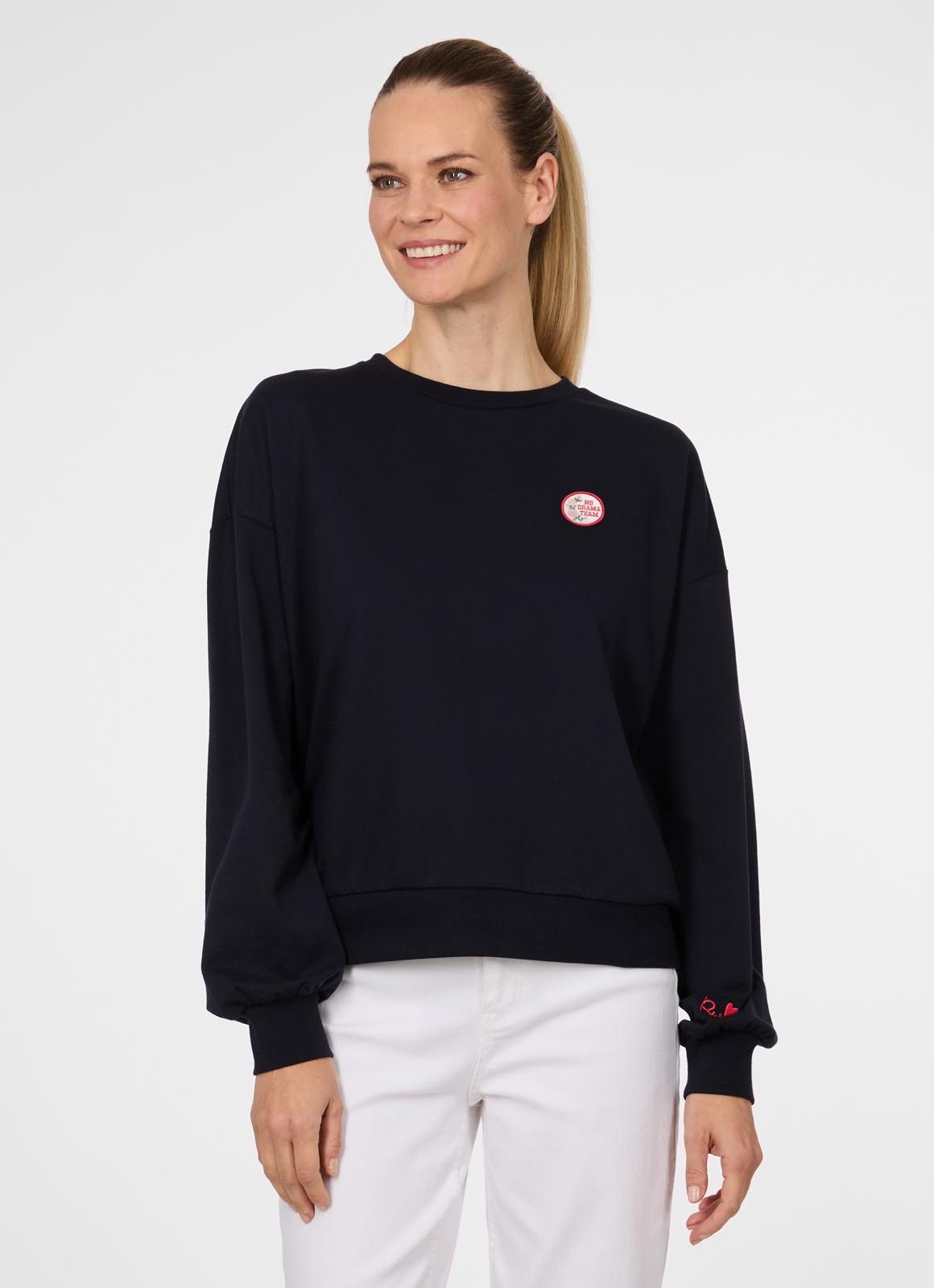 Ragwear Sweatshirt WUSS PATCH aus Baumwollmischung, normale Passform, Langarm, ohne Verschluss