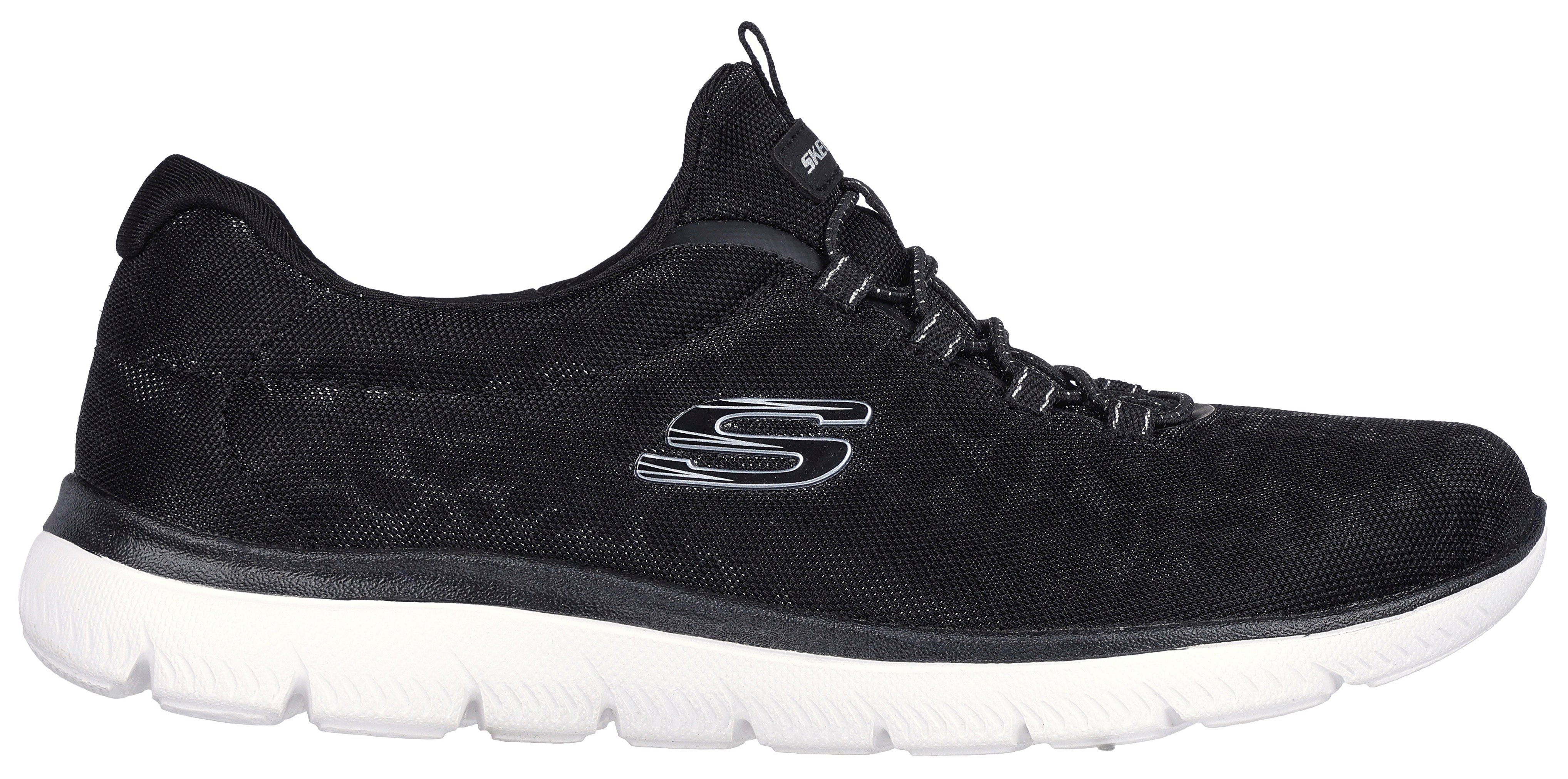 mit SUMMITS- Kontrastdetails Sneaker Slip-On schwarz Skechers