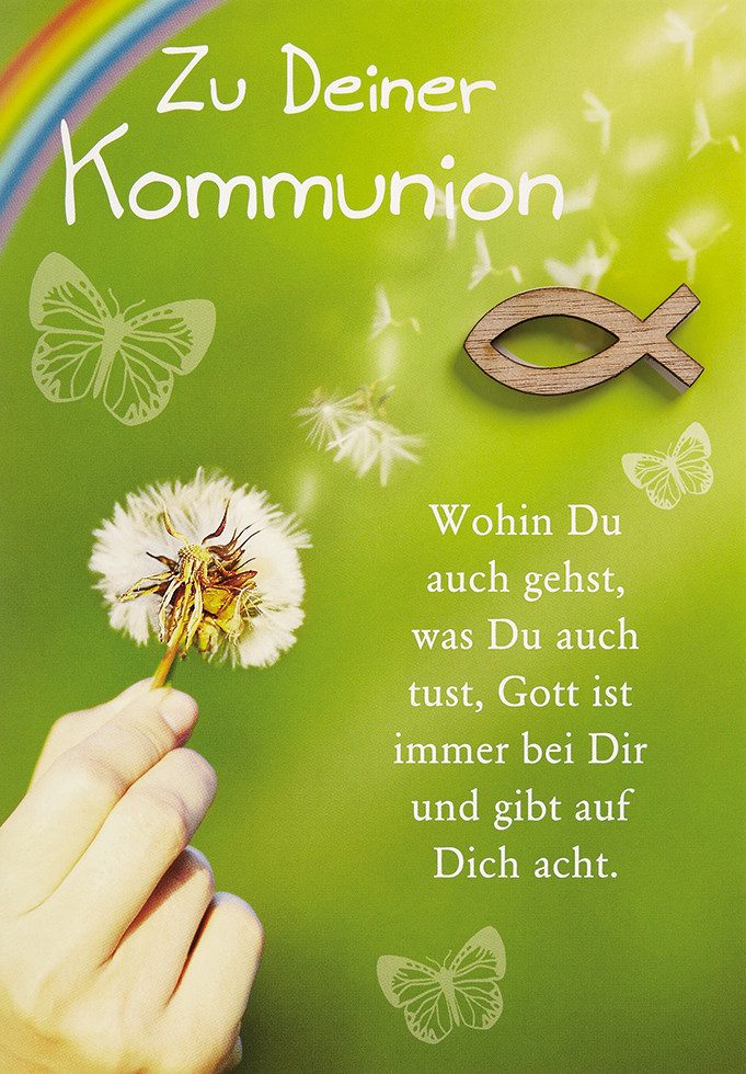 Perleberg Grußkarten Kommunion Glückwunschkarte im Format 115 x 17cm mit Umschlag uniq10