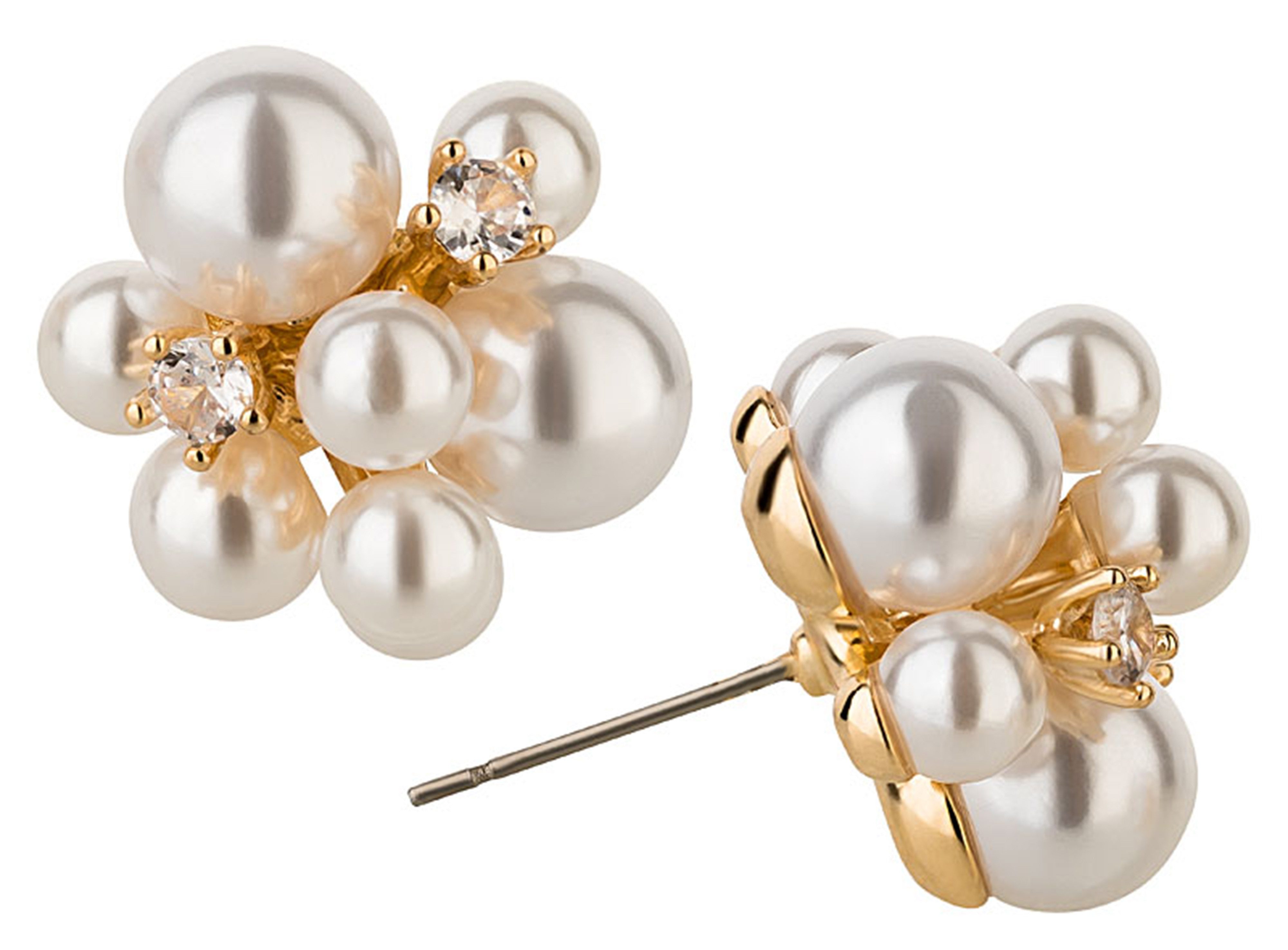 Brautkrone Perlenohrringe Braut Ohrringe Hochzeit Perlenohrringe Perlen run günstig online kaufen