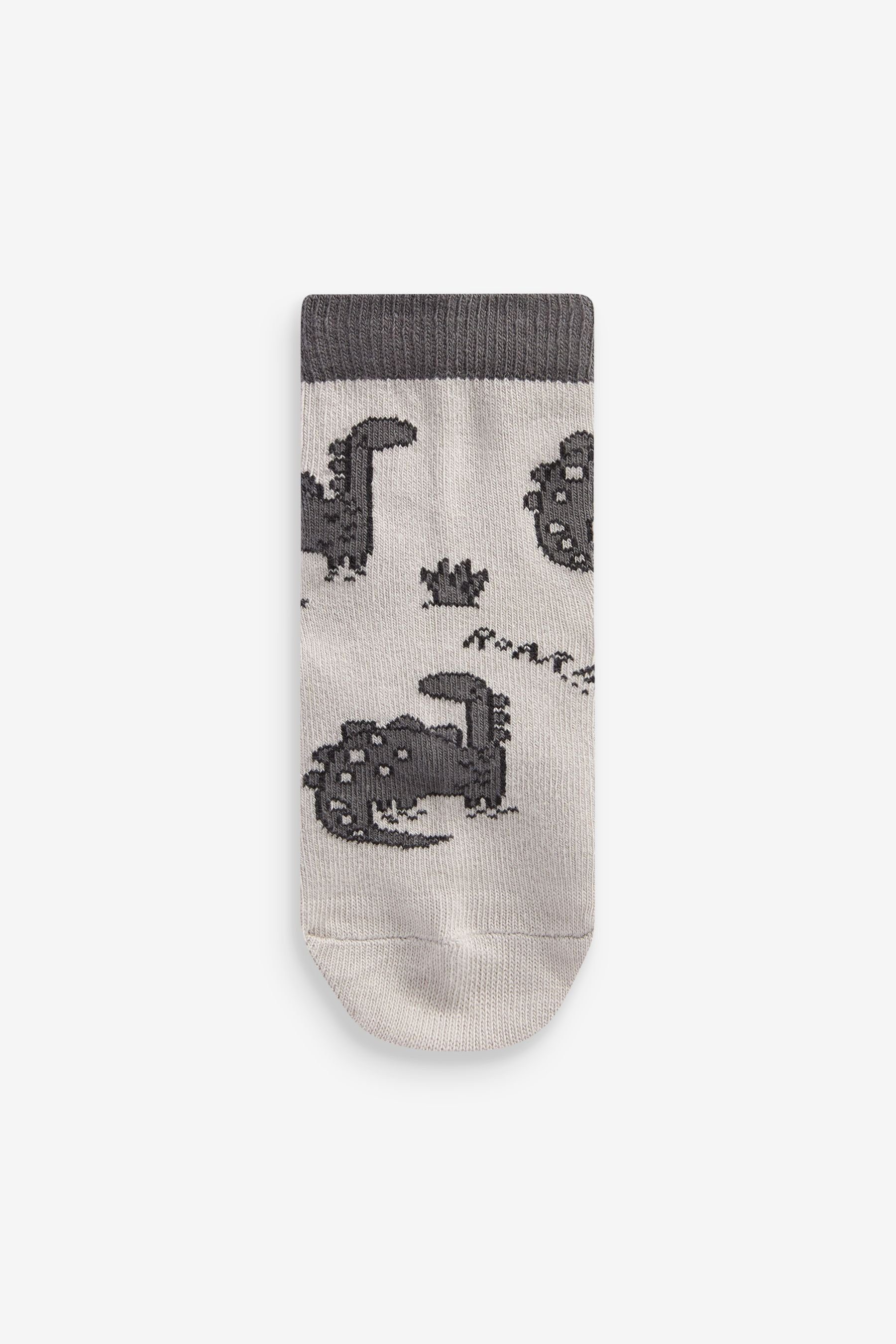 Next Kurzsocken Socken mit 7er-Pack hohem Dinosaur (1-Paar) Baumwollanteil, Black/Grey