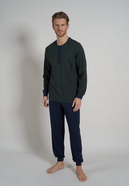 TOM TAILOR Pyjama TOM TAILOR Herren Pyjama grün quergestreift (1 tlg)