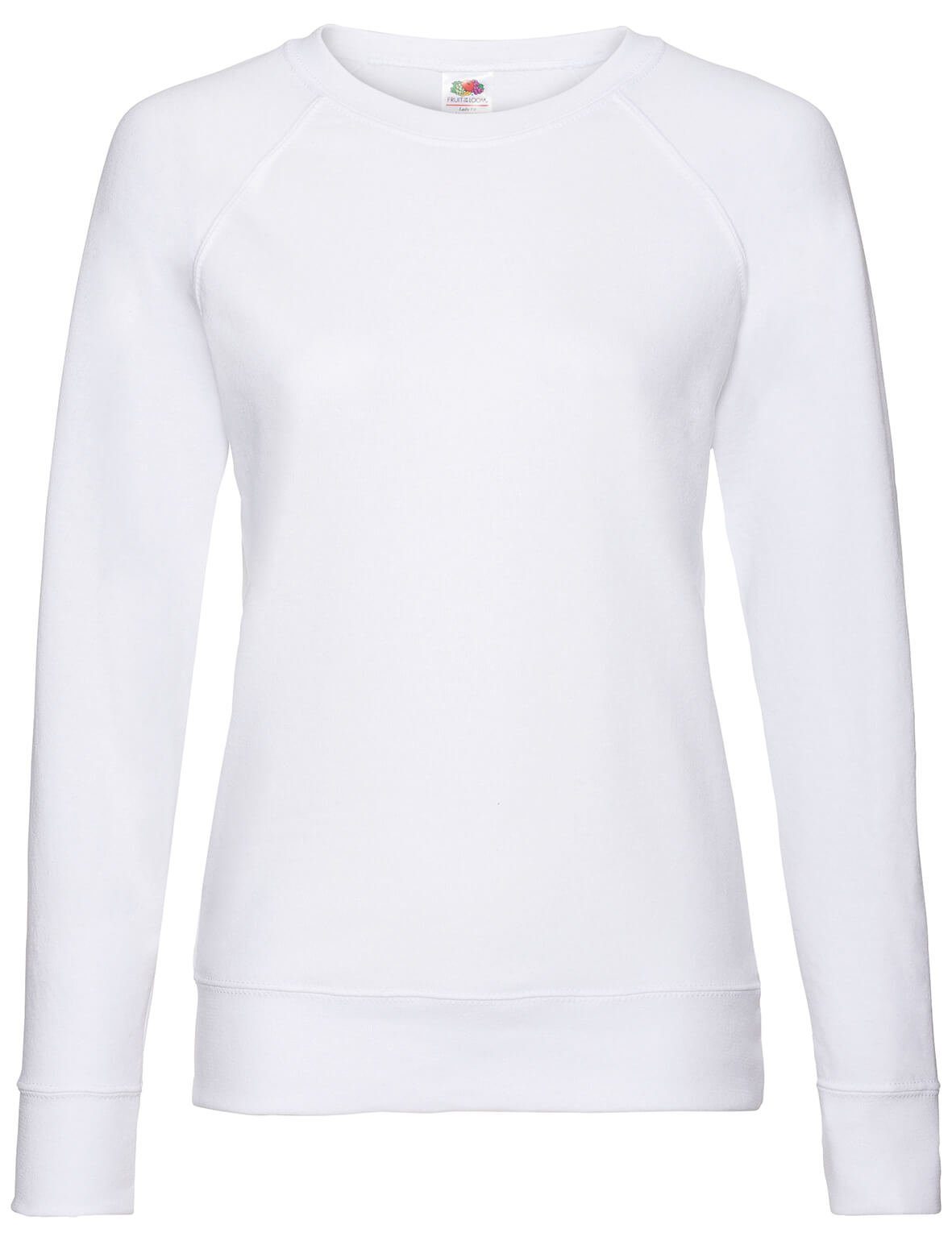 weiß Raglan Loom Lady-Fit of the Sweatshirt Sweat Lightweight Fruit