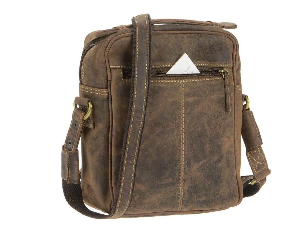 Greenburry Umhängetasche "Vintage" Leder, used Look, Schultertasche, Herrentasche, 23x26cm