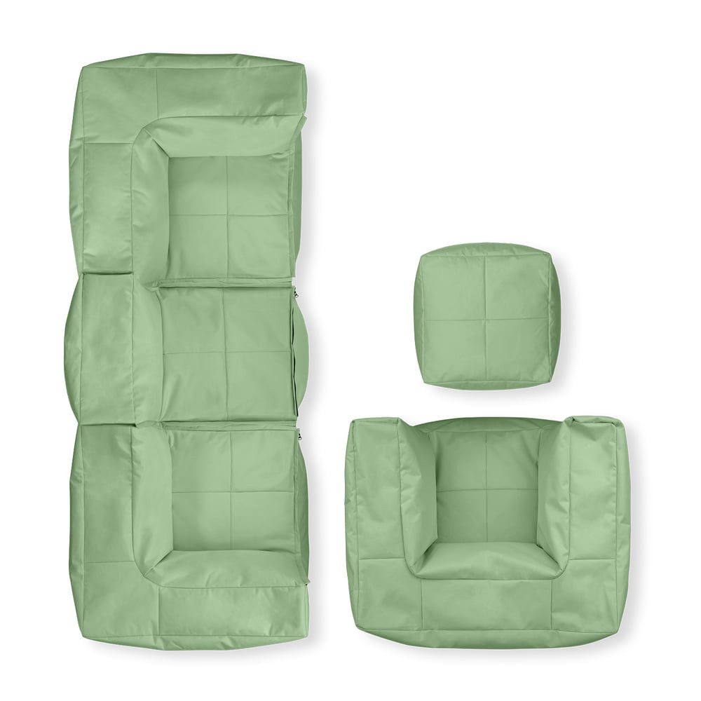Lumaland Loungeset Modulares System erweiterbar In- & outdoor, (5-tlg), Lounge wasserfest abnehmbarer Bezug individuell kombinierbar waschbar