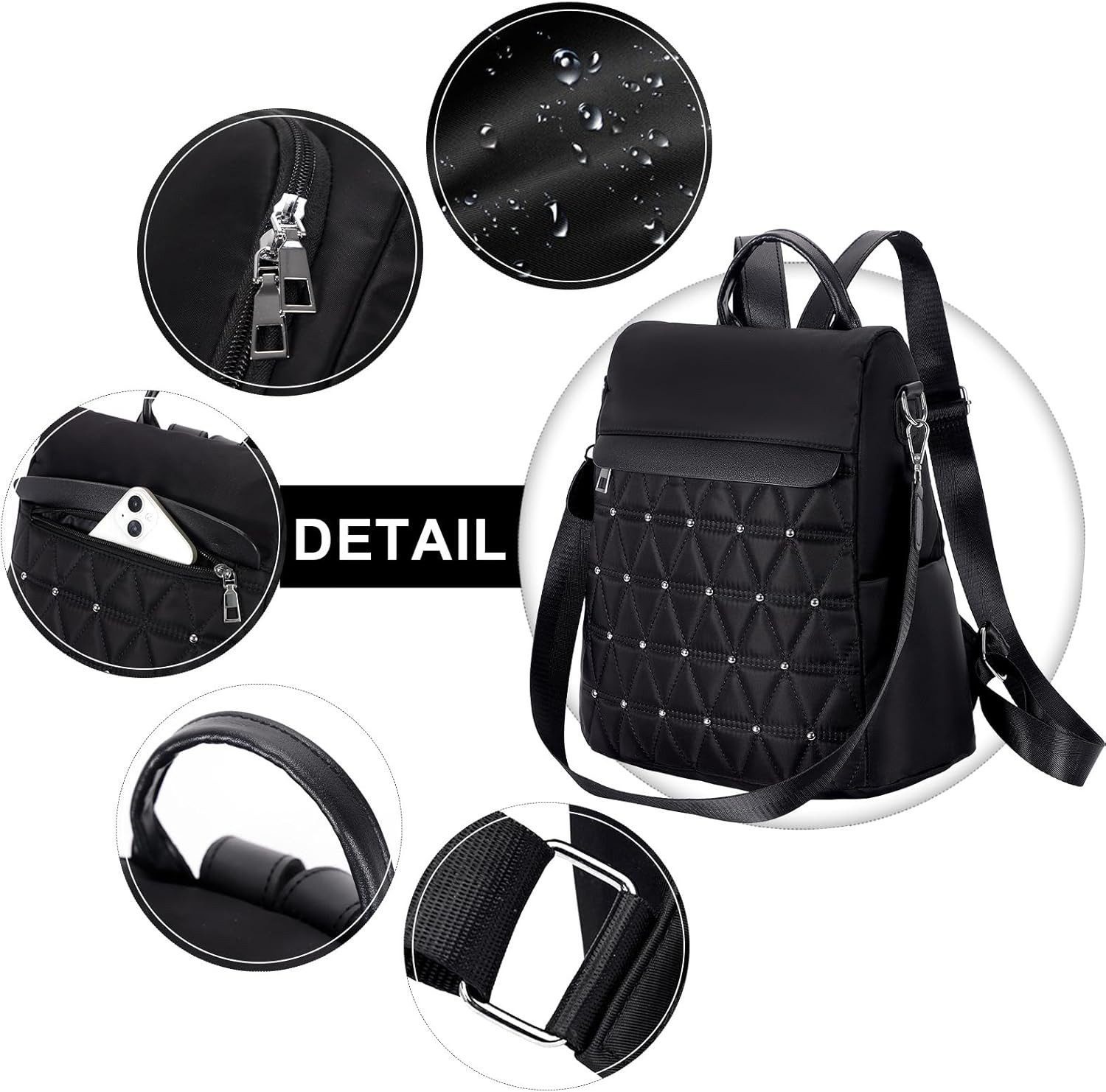 M-Diamant Rucksack Damen Rucksack alltägliche Umhängetasche Schultertasche Reisetasche