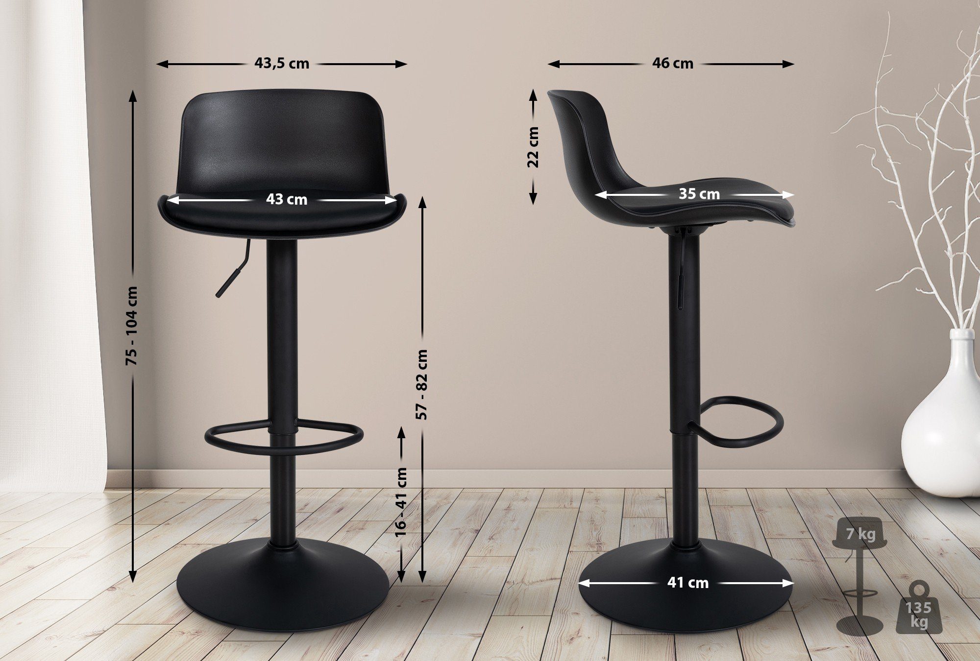 CLP Barhocker Almada Kunstleder (2er Set, günstig online kaufen