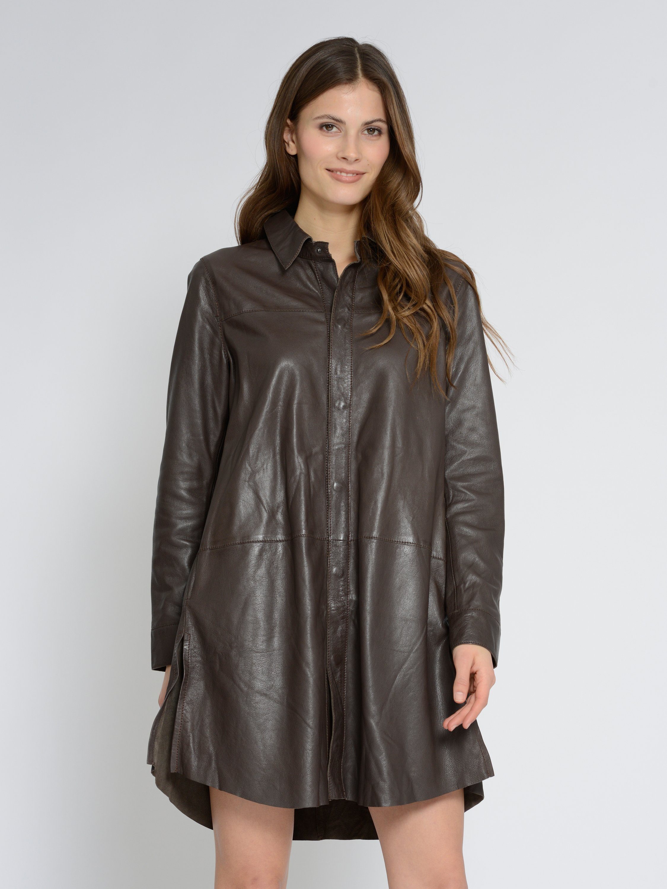 42021101 dark brown Langjacke Maze