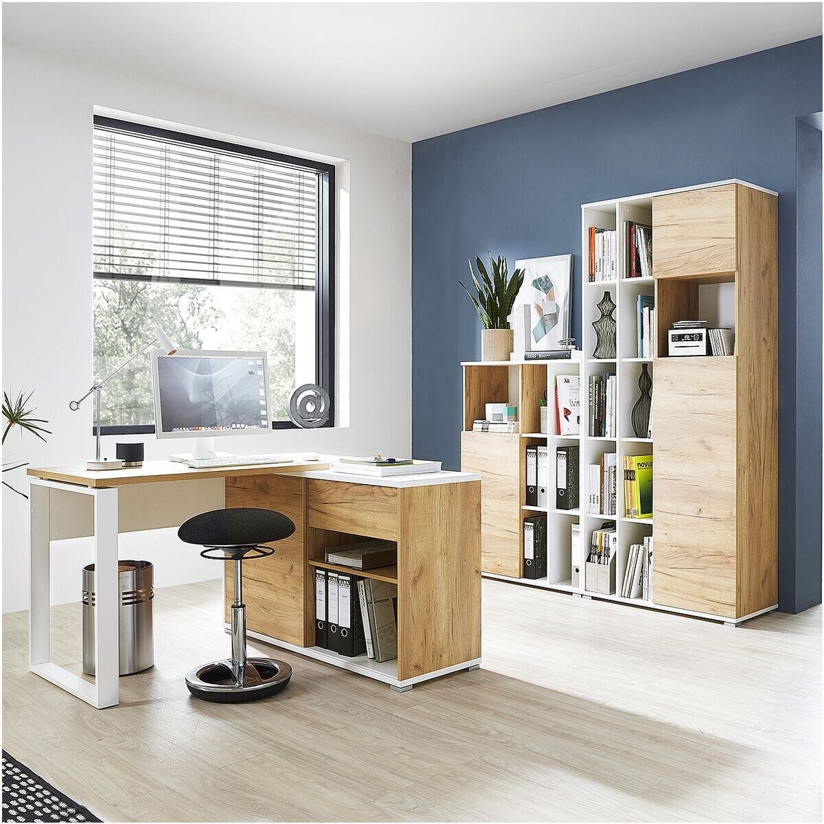 GERMANIA Büromöbel-Set Lioni, (3-teilig), 120 cm, Kompaktschreibtisch mit 2x Aktenschrank