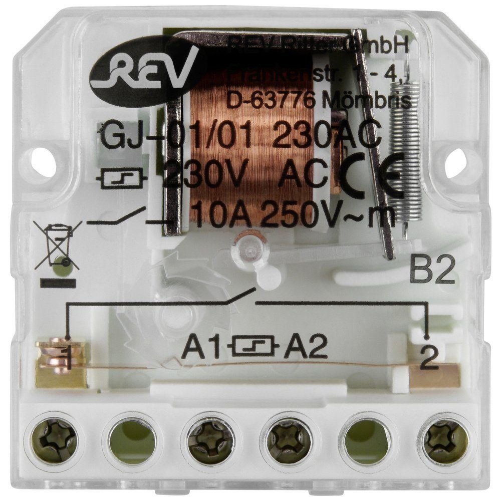 REV 10A) Einbau REV 1, Stromstoßschalter 230 Einbau (Stromstoßschalter V Stromstoßschalter Stromstoß-Schalter Unterputz 10A