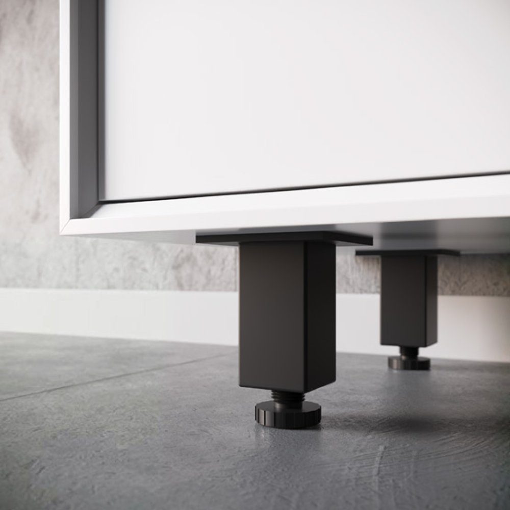 sossai® Möbelfuß Höhenverstellbare Aluminium Möbelfüße in Schwarz, (4-St)