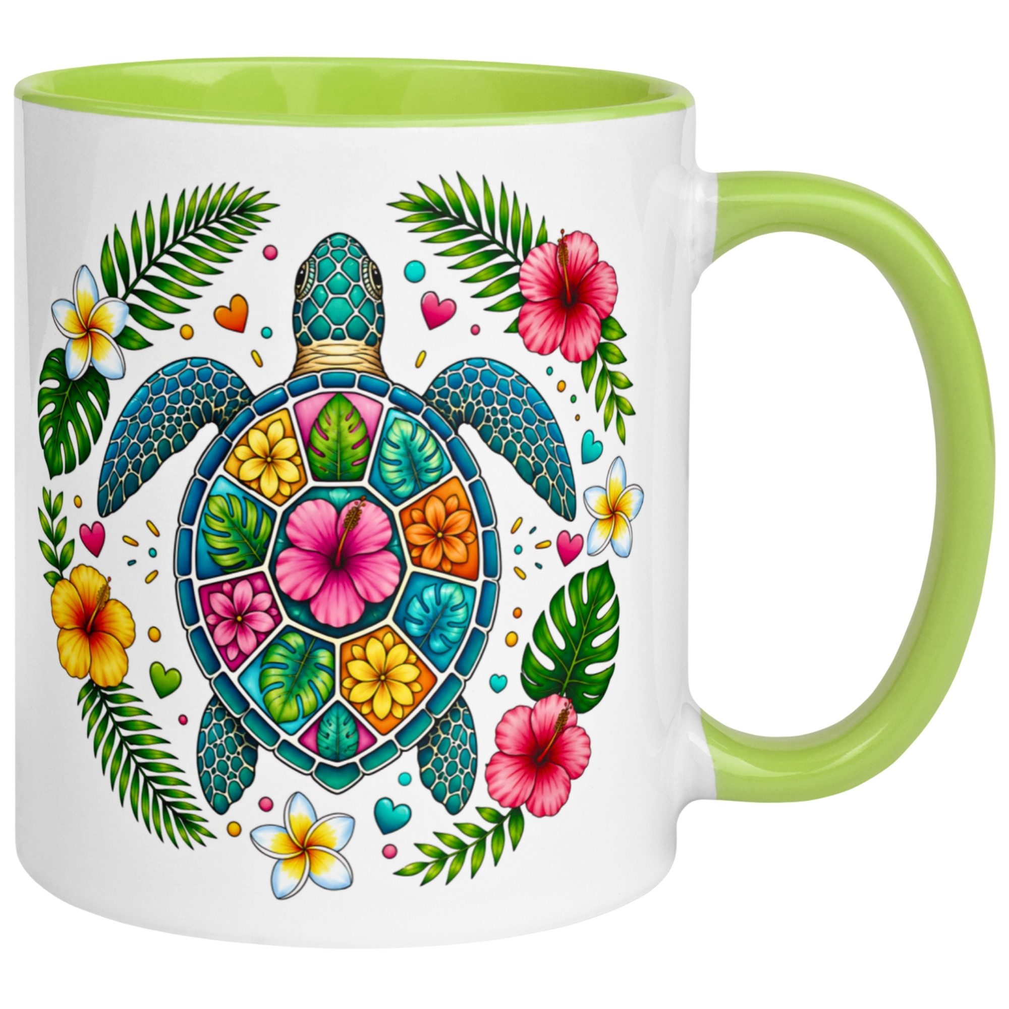 Momentals Tasse Schildkröte – „Sommer Strand Entspannung“ – Schildkröten Geschenk, Gratis Versand · Links-&Rechtshänder · Spülmaschinenfest