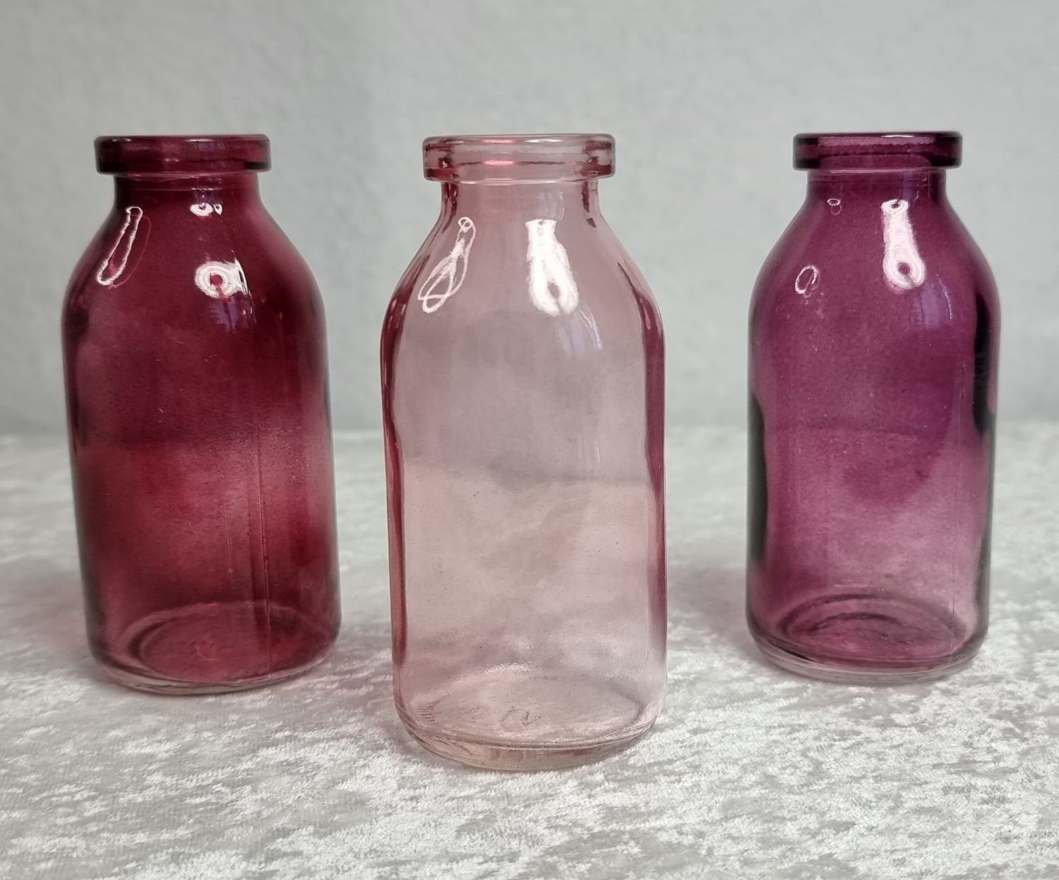3 Dekovase Vasen), Rich Glas Sandra Grün, rosa set (Sparset, aus Glasflaschenvasen 3er