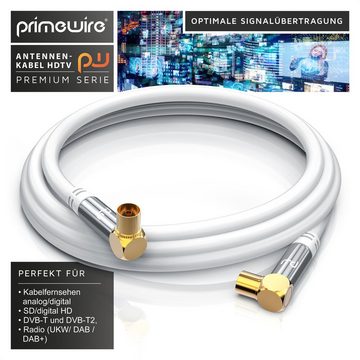 Primewire TV-Kabel, Koax, RF, IEC (50 cm), HDTV Antennenkabel 90° gewinkelt, 4fach Schirmung, 75Ohm, 120dB - 0,5m