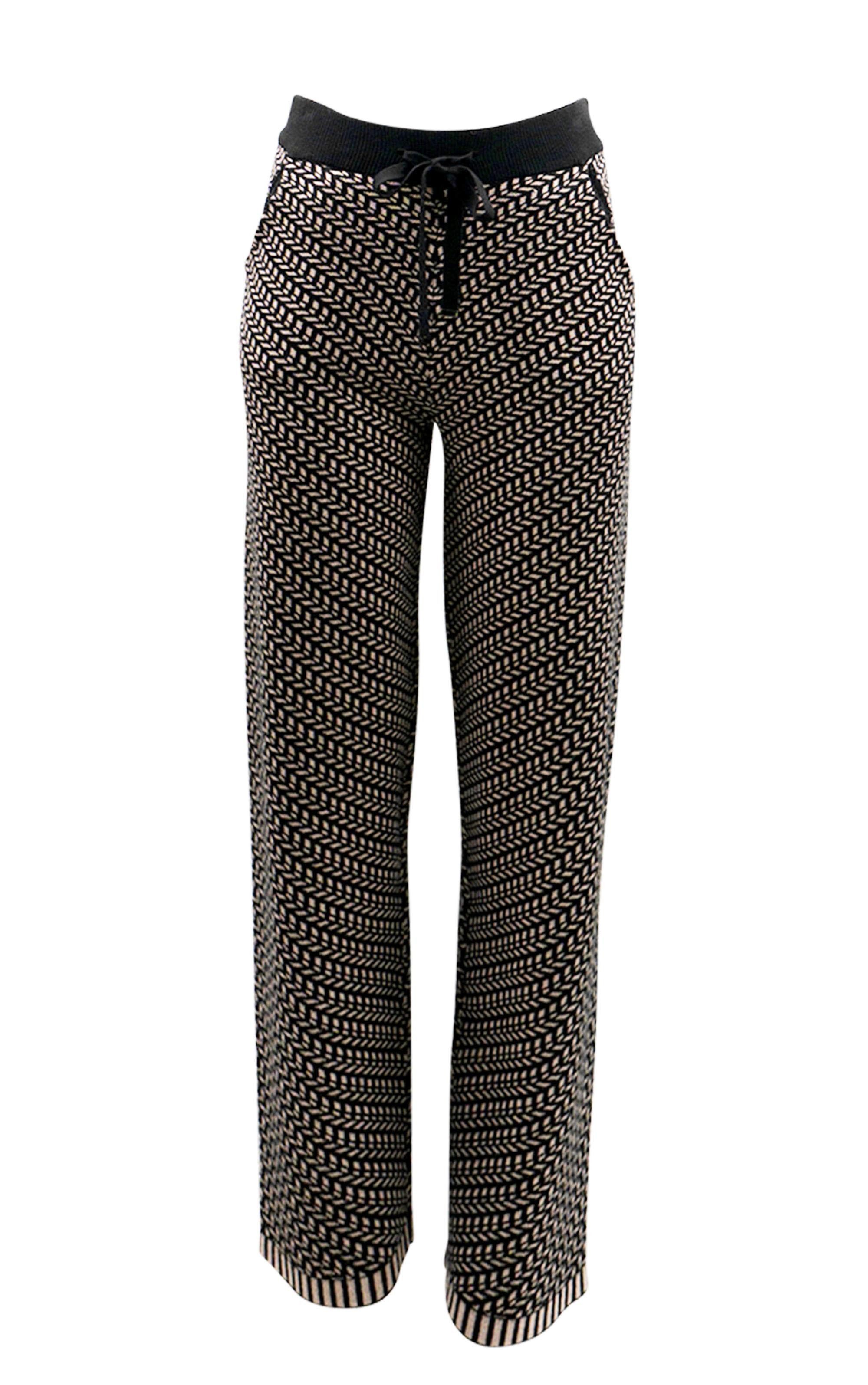 Passioni Strickhose Strick-Hose mit stylischem Fischgrätenmuster