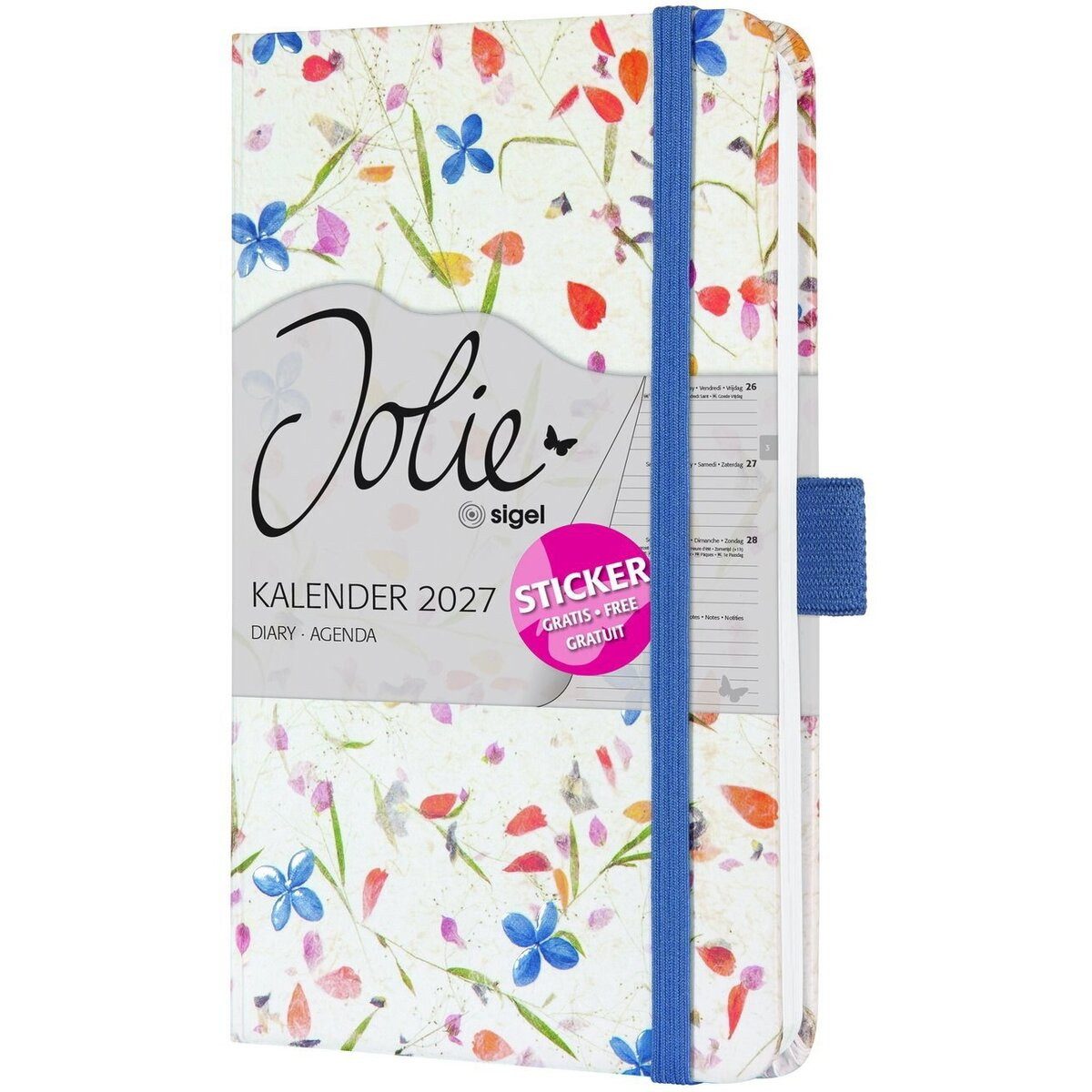 Sigel Taschenkalender Wochenkalender Jolie 2027 Hardcover ca. A6 Bloom Violet 174 Seiten