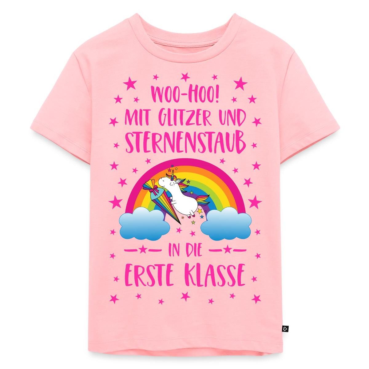 Spreadshirt T-Shirt Mit Glitzer Und Sternen Staub Einschulung Kinder Premium T-Shirt (1-tlg)