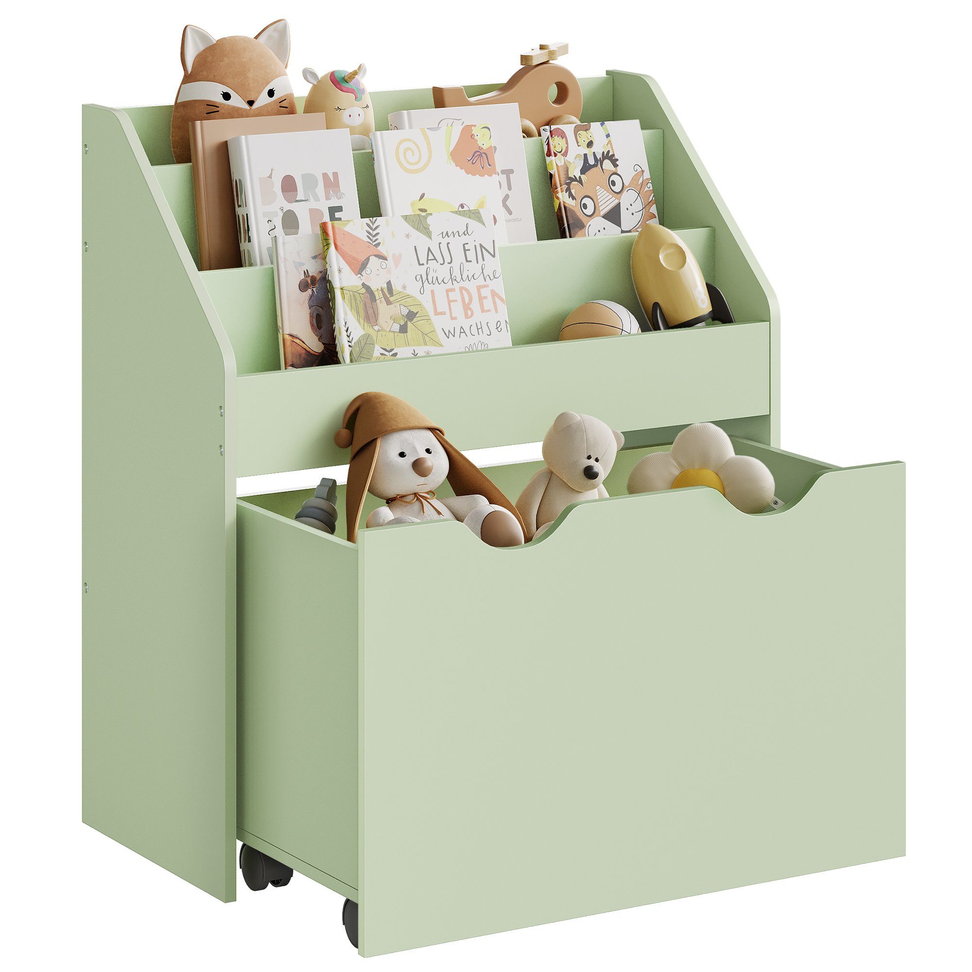 SONGMICS Spielzeugtruhe Bücherregal für Kinder, Kinderregal, Spielzeugregal günstig online kaufen