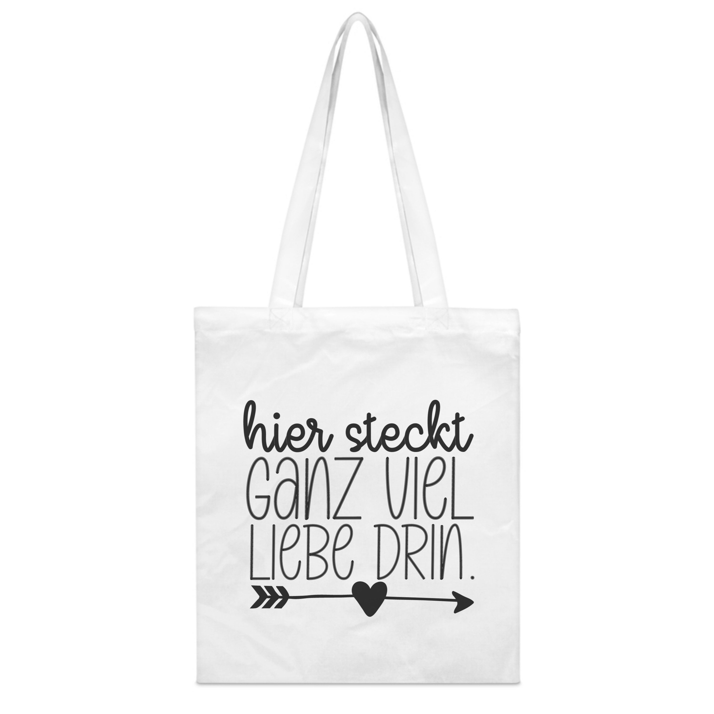 PhotoFancy Tragetasche mit Spruch 'Ganz viel Liebe' - Stoffbeutel, mit lustigem Spruch