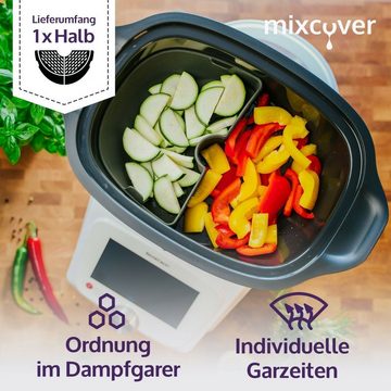 Mixcover Küchenmaschinen-Adapter mixcover Garraumteiler (HALB) für Monsieur Cuisine Connect & Smart Dampfgarraum