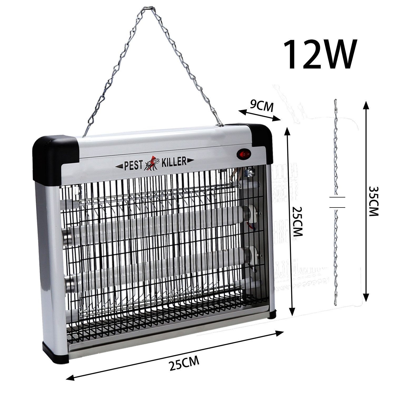 Clanmacy Ultraschall-Tierabwehr Elektrischer Insektenvernichter Mückenlampe LED mit UV-Licht, 3W/12W/30W/40W – Bild 2 von 5