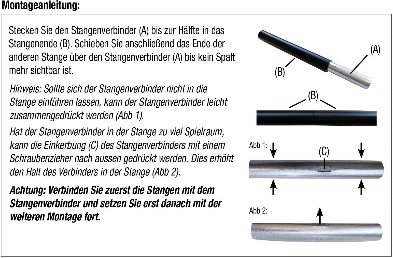 GARESA Stangenverbinder Rundrohr 20mm, (1-tlg), Silberfarben günstig online kaufen