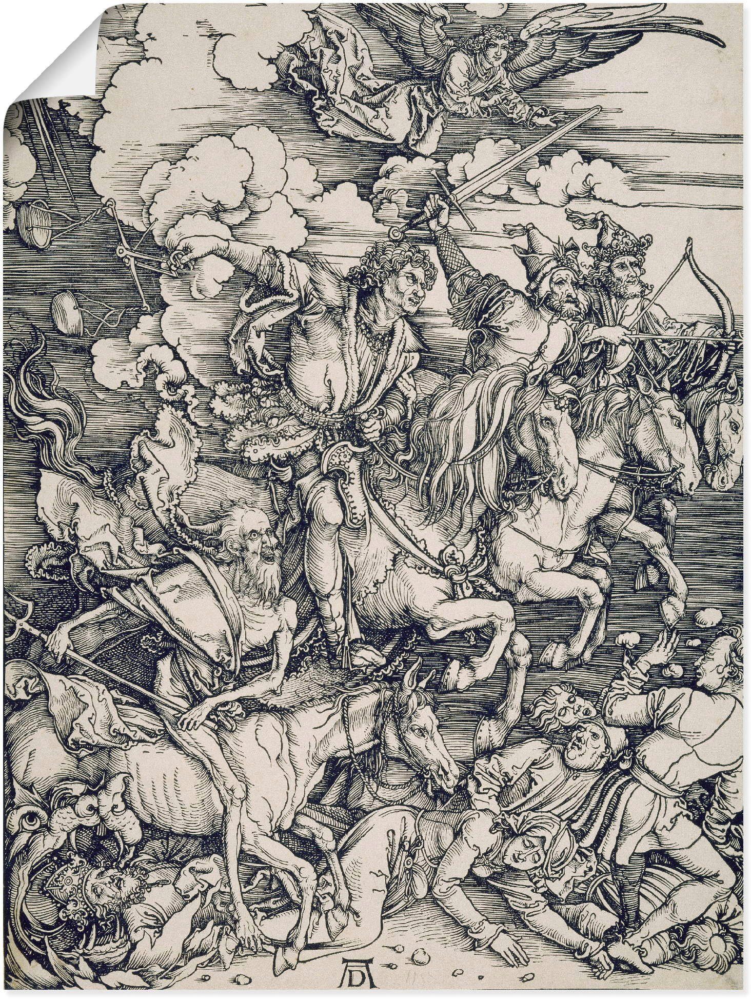 Wandbild (1 Leinwandbild, Artland Um als Wandaufkleber 1497/98, Größen Poster Der oder Religion versch. in apokalyptische St), Reiter.