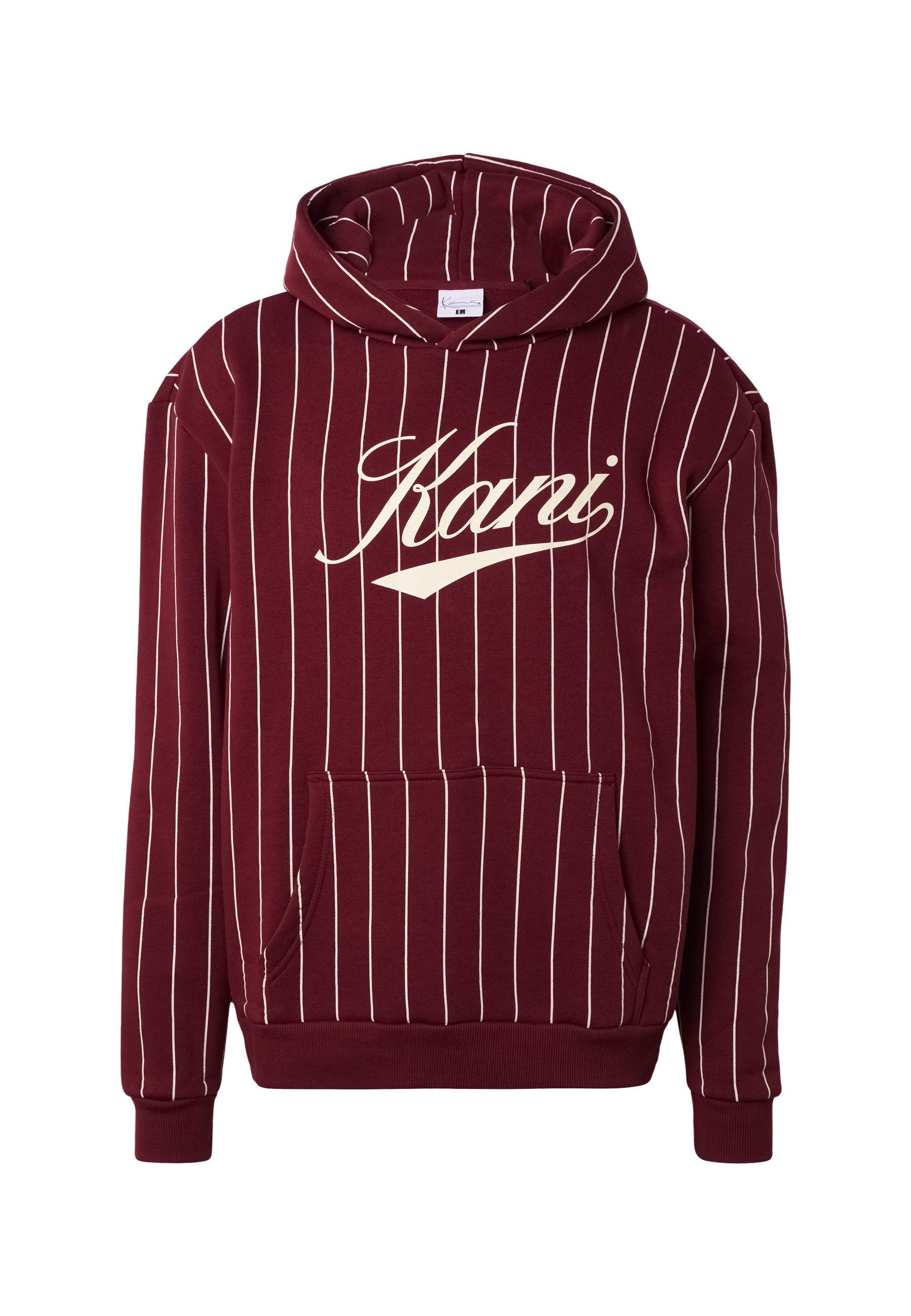 Karl Kani Rundhalspullover Karl Kani Cursive Varsity Pinstripe Hoodie (1-tlg)