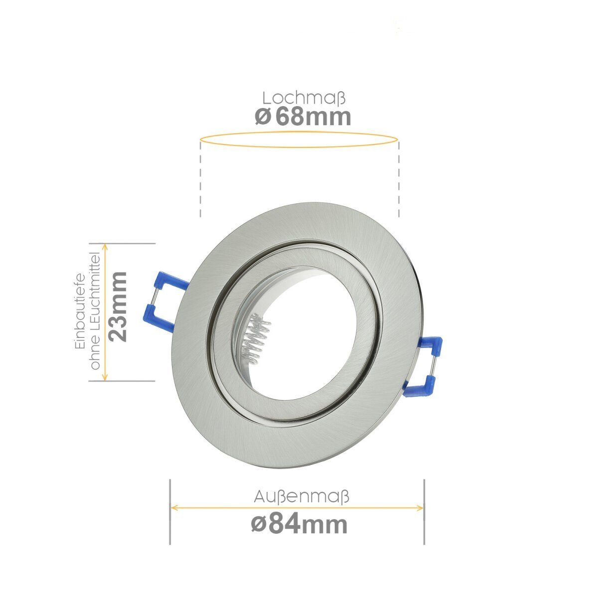 fest Bad LED 7W Deckenstrahler,Einbauleuchten Einbaustrahler LED Deckenspots, spots stück, warmweiß, IP44 integriert, GU10 Aluminium 6 dimmbar Sweet LED chrom