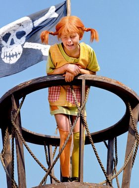 Maskworld Kostüm-Perücke Pippi Langstrumpf Perücke, Original Pippi Langstrumpf Perücke für Erwachsene