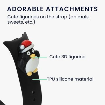 kwmobile Uhrenarmband Sportarmband für Xiaomi Mi Band 8 Armband, Fitnesstracker Band aus TPU Silikon Pinguin Design