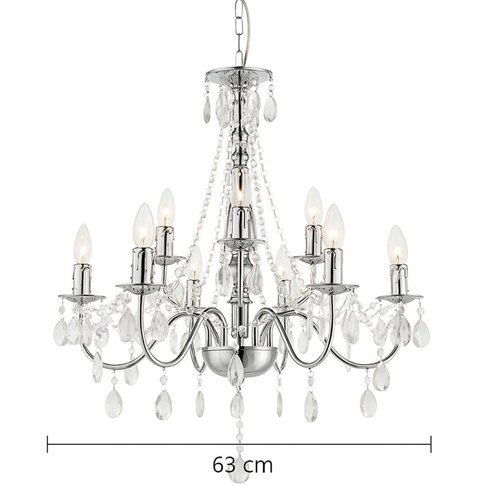 GLOBO LIGHTING Kronleuchter, Leuchtmittel nicht inklusive, Kronleuchter Lüster Pendelleuchte Lampe Wohnzimmerleuchte, 9