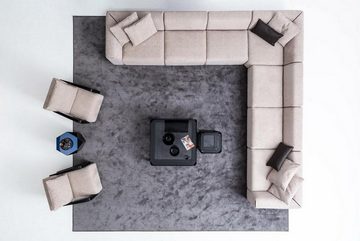JVmoebel Wohnzimmer-Set Luxus Sofa-Set Wohnlandschaft L-Form Sofa Sessel Textil Neu, (Nur Ecksofa L-Form + 2x Sessel), Made in Europe